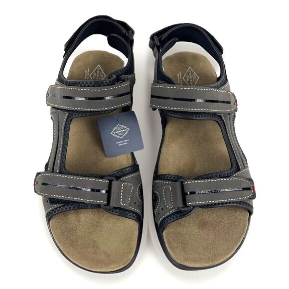 Men's Strap Sandals Brown Memory Foam Open toe Adjustable Beachwear Size 12 NEW - Picture 8 of 16